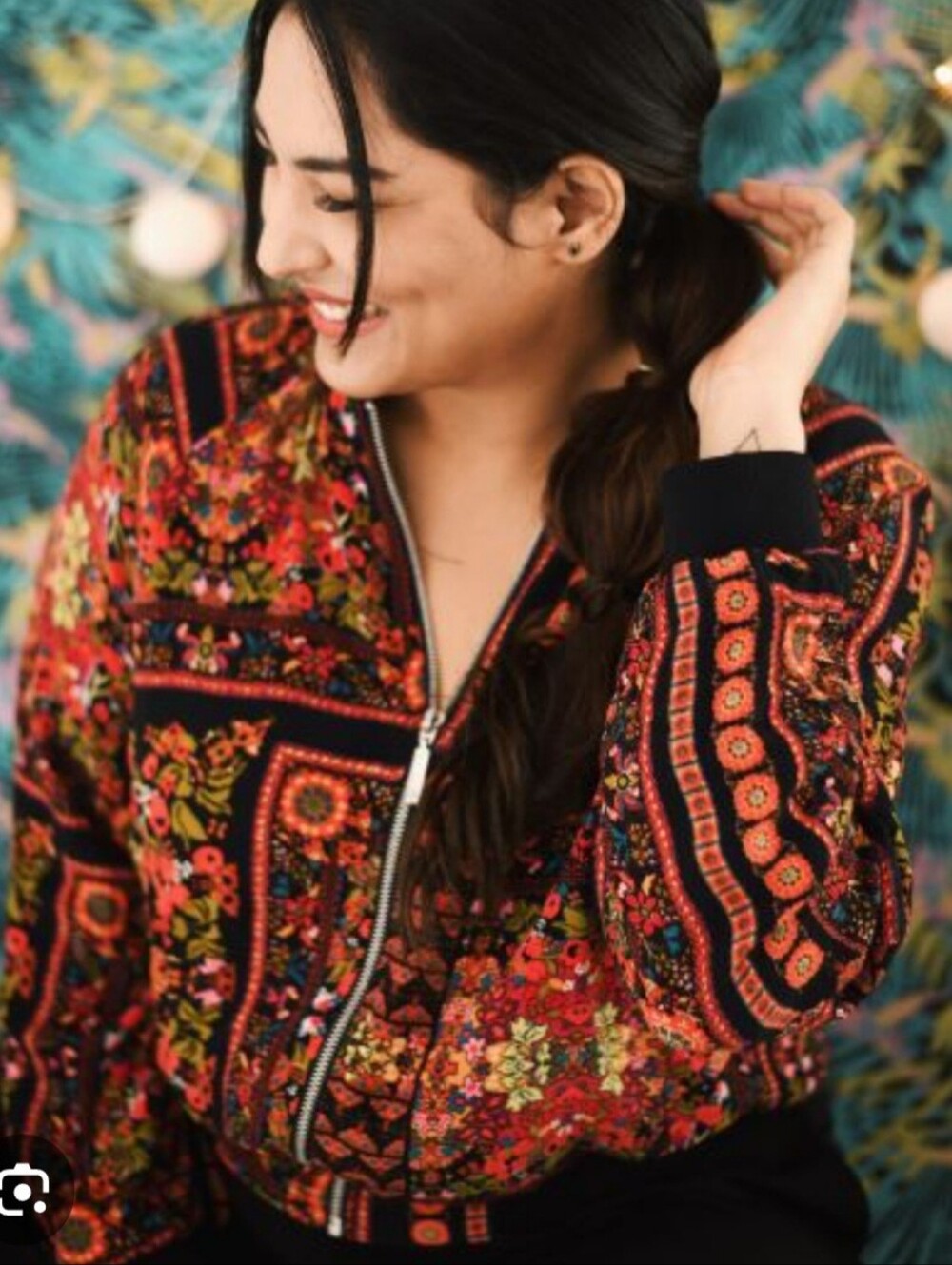Boho Style Tapestry Print Bomber Jacket